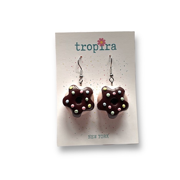 Chocolate Frosted Donut Earrings 🍩 🍩 🍩 - Picture 8 of 8